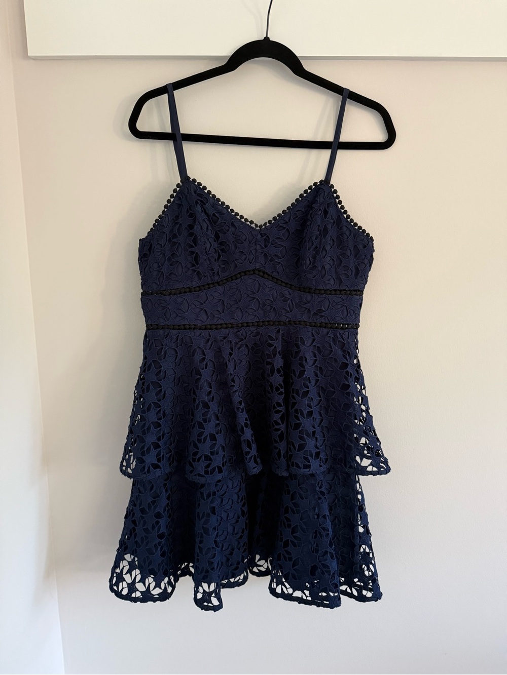 Aqua star cut out navy dress